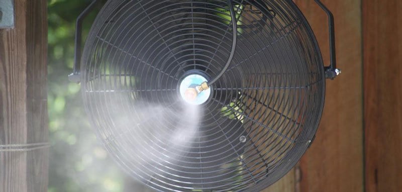 outdoor misting fan wall mount